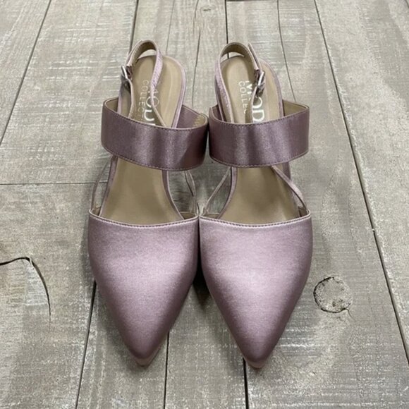 The MODE COLLECTIVE Formation Satin Mid Heel In Dust Pink - Picture 6 of 6